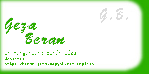 geza beran business card