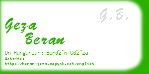 geza beran business card